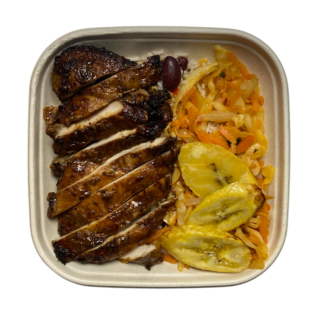 Jerk Chicken with Rice & Pea