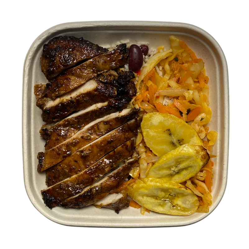 Jerk Chicken with Rice & Pea