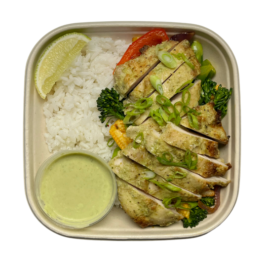 Thai Green Chicken Thighs with Sticky Rice