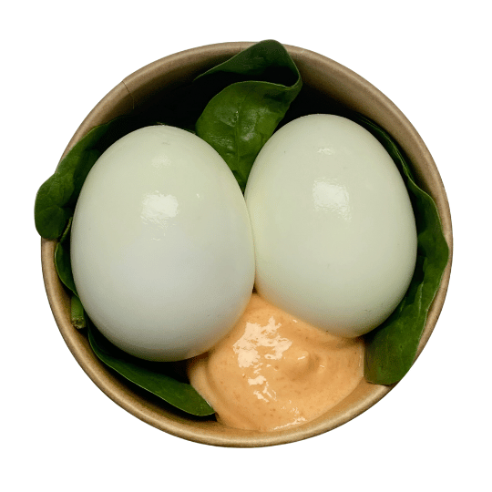 Egg & Spinach Protein Pot with Sriracha Yogurt