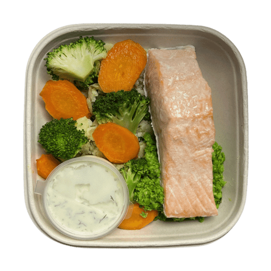 Steamed Salmon Fillet with Lemon Dill Sauce
