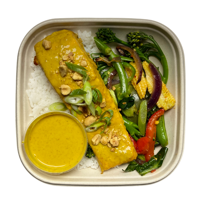 Thai Yellow Peanut Salmon